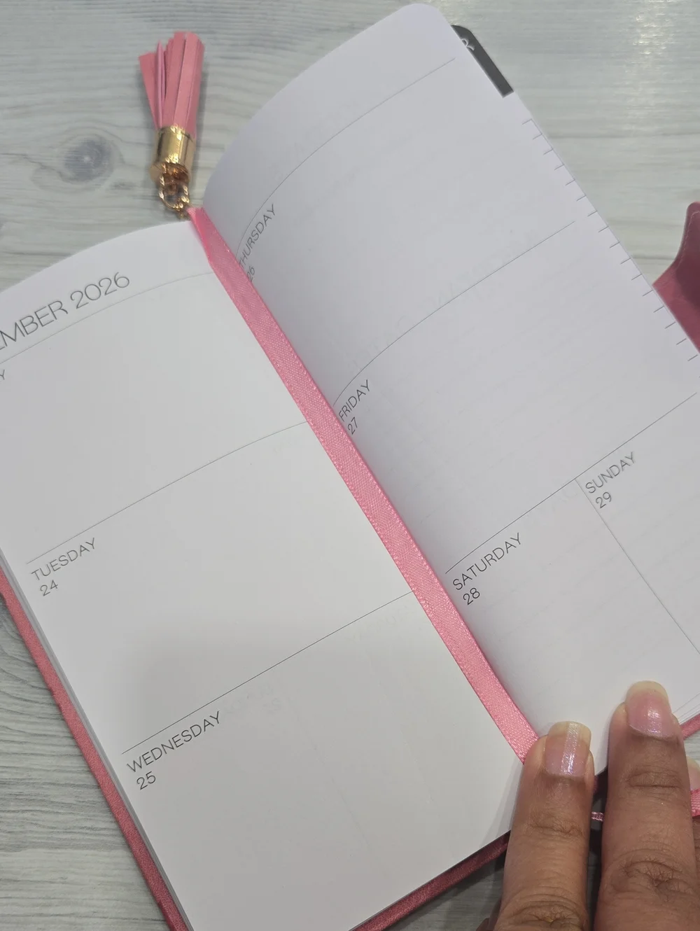 2027 Pink Floral Daily Planner with Tassel